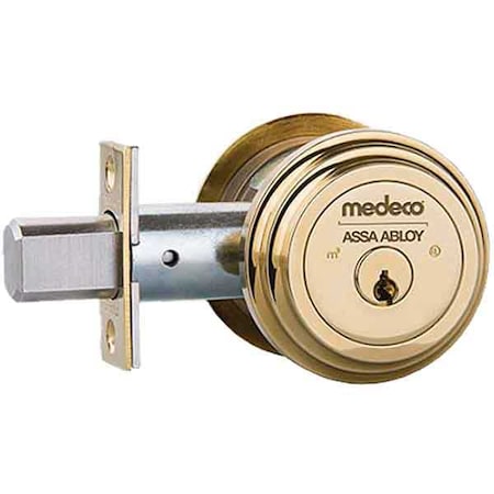 Medeco Residential Deadbolt, B-Level, Single Cylinder, 5-Pin, DL Keyway, Pinned, 2-3/4" Backset, 2- 11JR504-05-DLT